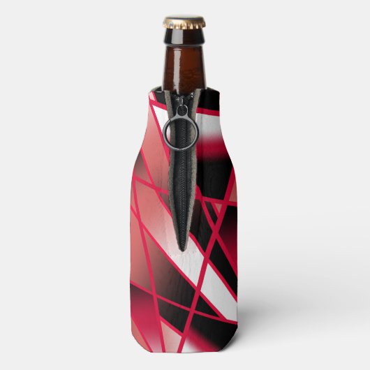 Rood stroomperspectief Verloopkleur gevuld Kunst Flesjeskoeler (Fles Achterkant)