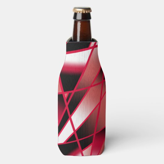 Rood stroomperspectief Verloopkleur gevuld Kunst Flesjeskoeler (Fles Voorkant)