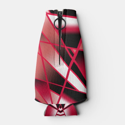 Rood stroomperspectief Verloopkleur gevuld Kunst Flesjeskoeler (Achterkant)