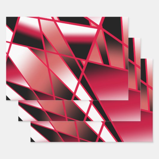Rood stroomperspectief Verloopkleur gevuld Kunst Inpakpapier Vel (Set)