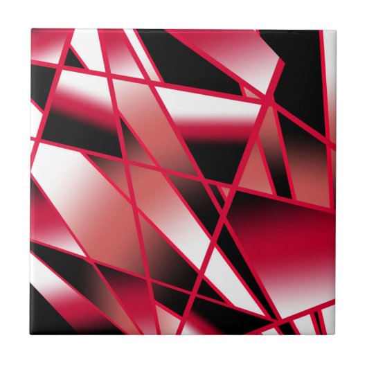 Rood stroomperspectief Verloopkleur gevuld Kunst Tegeltje (Voorkant)