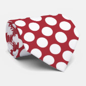 Rood Stropdas met witte poka Dots Retro (Opgerold)