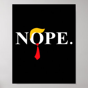 Rood Stropdas Trump Pruik Grappig Anti Trump Gift Poster