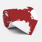 Rood Stropdas Wit emo Harten (Opgerold)
