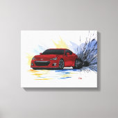 Rood subaru BRZ Waterverf schilderCanvas afdrukken (Voorkant)