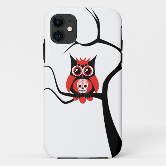Rood suikerriet Huid Owl in Boom iPhone 5 Hoesje (Achterkant)