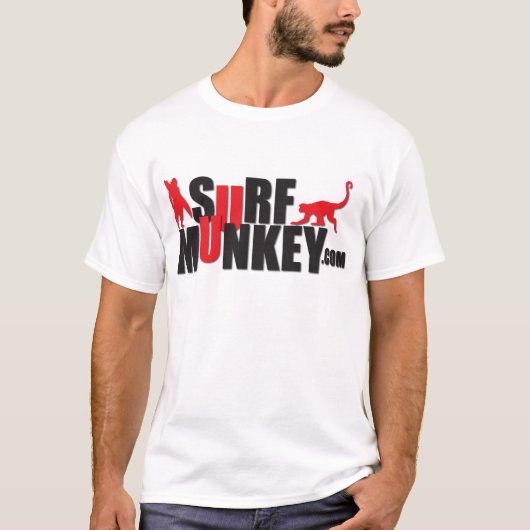 Rood - Surf Münkey billboard ontwerp #2 T-shirt (Voorkant)