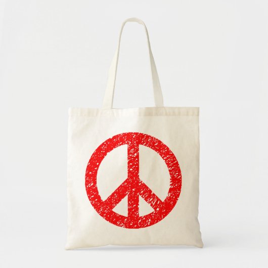Rood symbool voor gekraakte vrede tote bag (Voorkant)