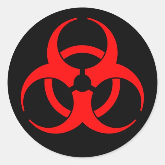 Rood symbool voor gevaar ronde sticker (Voorkant)