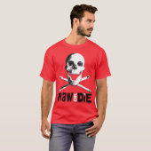Rood T-shirt "Draw or Die" (Voorkant volledig)