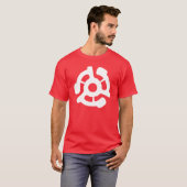 Rood T-shirt met 45 rpm (Voorkant volledig)