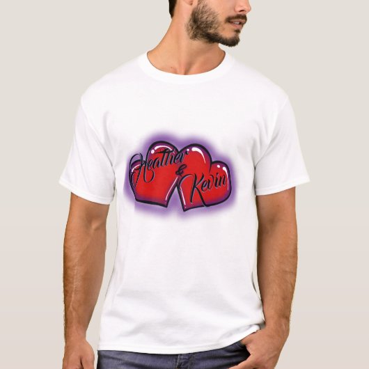 Rood T-Shirt met dubbel hart (Voorkant)