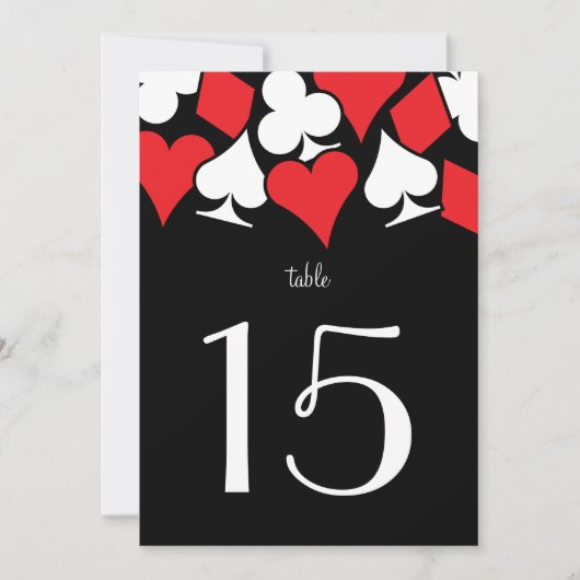 Rood tabelnummer bestemmingVegas Weddenschappen Kaart (Voorkant)