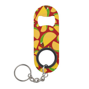 Rood taco-patroon sleutelhanger flessenopener