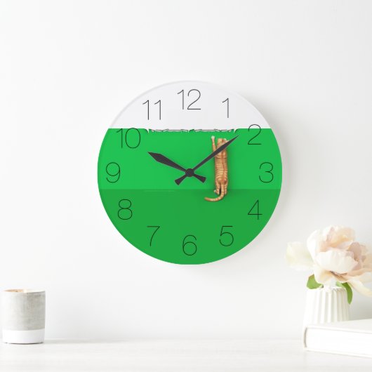 Rood tafelblad,  grote klok (Huis)