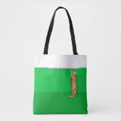 Rood tafelblad met kattenpapier, dienblad tote bag (Voorkant)