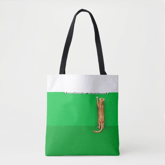 Rood tafelblad met kattenpapier, dienblad tote bag (Voorkant)