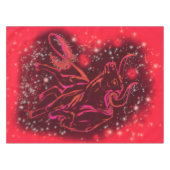 Rood tafelblad met Sterrennacht Tafelkleed (Voorkant (Horizontaal))