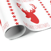 Rood tafeltje en sterren met sms'jes met vrolijk k cadeaupapier (Rol Hoek)