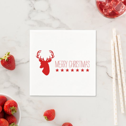 Rood tafeltje en sterren met sms'jes met vrolijk k servetten (Insitu)