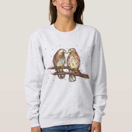 Rood-Tailed Hawk Birds Sneeuwwitshirt Trui (Voorkant)