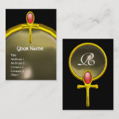 ROOD TALISMAN RUBY MONOGRAM heldergeel grijs Visitekaartje (Voorkant / Achterkant)