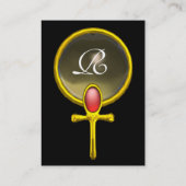 ROOD TALISMAN RUBY MONOGRAM heldergeel grijs Visitekaartje (Achterkant)