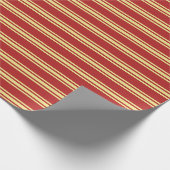 Rood & Tan Gekleurde Strepen Wrapping Papier (Hoek)