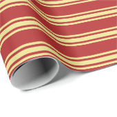Rood & Tan Gekleurde Strepen Wrapping Papier (Rol Hoek)