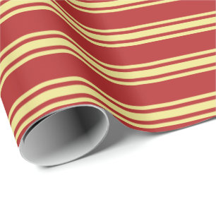 Rood & Tan Gekleurde Strepen Wrapping Papier