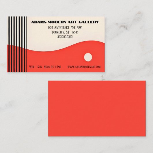 Rood Tan Zwart Avant-Garde Moderne Kunst Visitekaartje (Voorkant / Achterkant)