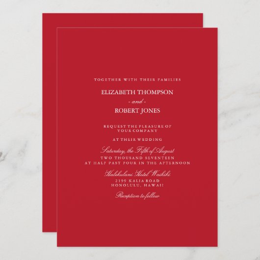 Rood tapijt Solid Color Trend Kaart (Voorkant / Achterkant)