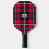 Rood Tartan met/uit) Naam of Initiaal Pickleball Paddle (Voorkant)