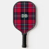 Rood Tartan met/uit) Naam of Initiaal Pickleball Paddle (Achterkant)