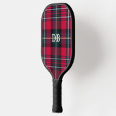 Rood Tartan met/uit) Naam of Initiaal Pickleball Paddle (Links)