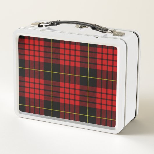 Rood Tartan Metal Lunch Box (Achterkant)