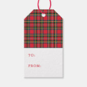 Rood & Tartan Patroon Cadeaulabel (Voorkant)