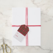 Rood & Tartan Patroon Cadeaulabel (Met Touw)