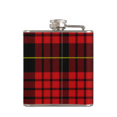 Rood Tartan Vinyl Wrapped Flask Heupfles (Achterkant)