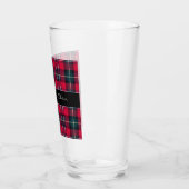 Rood Tartanglas met jouw naam of een andere tekst Glas (Links)
