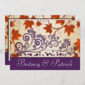 Rood-Taupe Paars-feall-overbruggingsuitnodigingen Kaart (Voorkant / Achterkant)