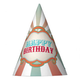 Rood Teal Blauw Vintage Circus Kermis Verjaardag Feesthoedjes