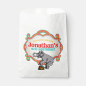 Rood Teal Blauw Vintage Circus Verjaardag Bedankzakje (Voorkant)