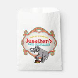 Rood Teal Blauw Vintage Circus Verjaardag Bedankzakje