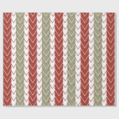 Rood Teal Chevron Streeppatroon Cadeaupapier (Vlak)
