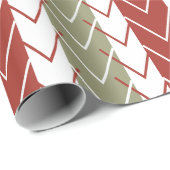 Rood Teal Chevron Streeppatroon Cadeaupapier (Rol Hoek)
