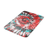 Rood Teal Zwart Wit & Grijs Tie Dye Badmat (Gekanteld)