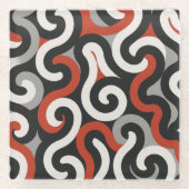 Rood Team Glazen Onderzetter (Voorkant)