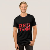 Rood Team Glitch Cyber Tactisch T-Shirt (Voorkant volledig)