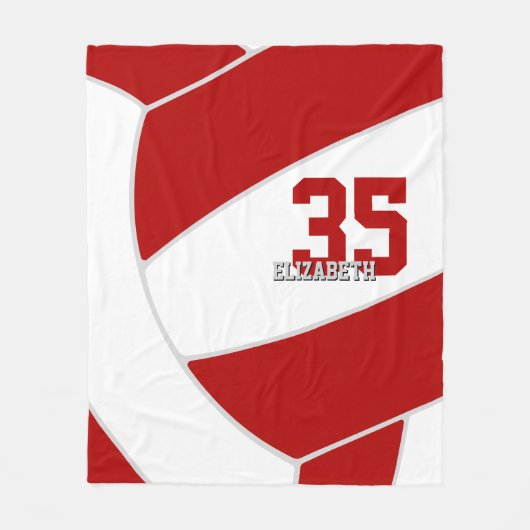 Rood team kleurt enorm volleybal fleece deken (Voorkant)
